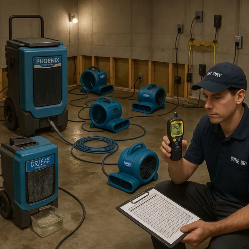 Structural Drying and Dehumidification process in Durham, NC